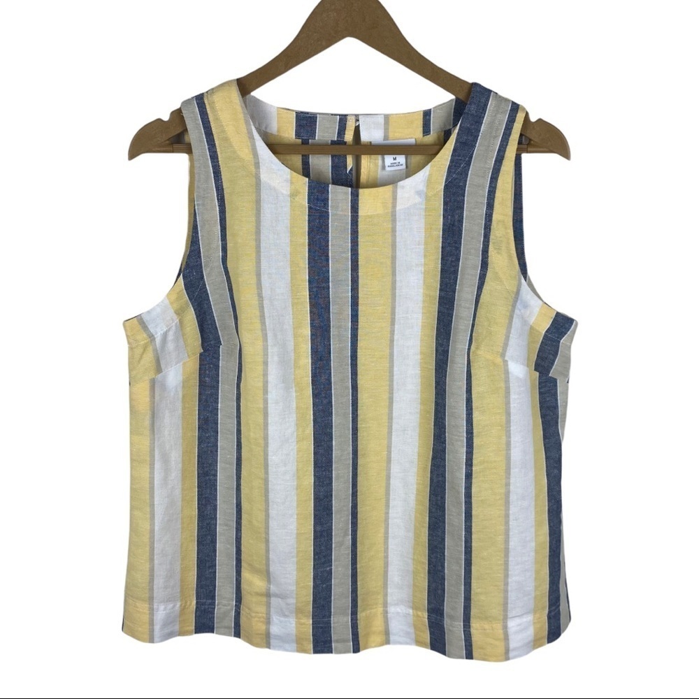 Liz Claiborne Linen Blend Striped Sleeveless Top